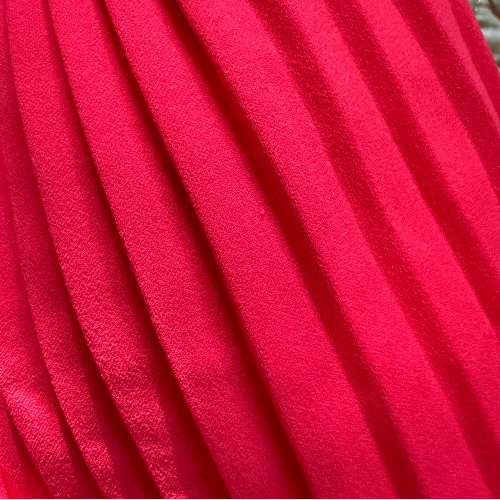 NWT Calvin Klein Hot Pink Pleated Puff Sleeve Dress Size 2 - Picture 5 of 15